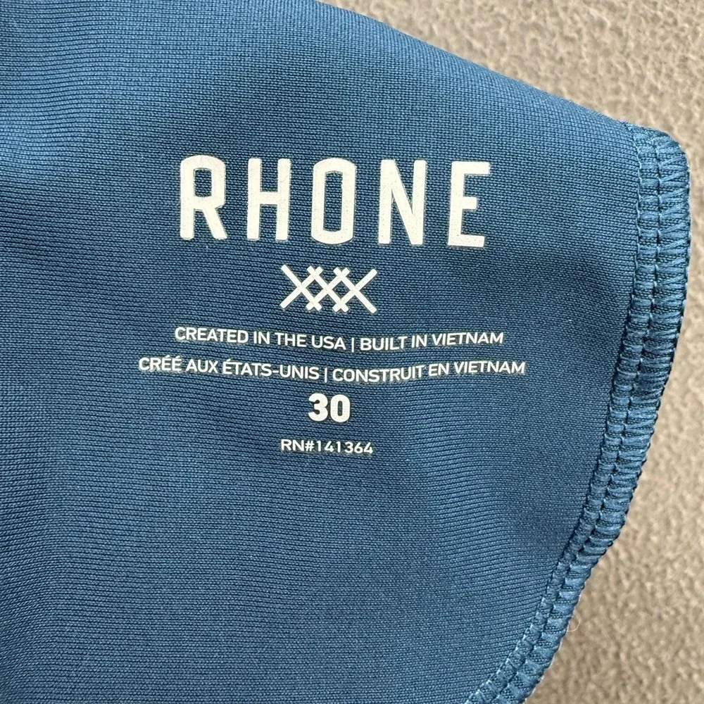 Rhone Shorts Mens 30 Blue Chino Polyester Microfiber 7 Inseam Travel Casual